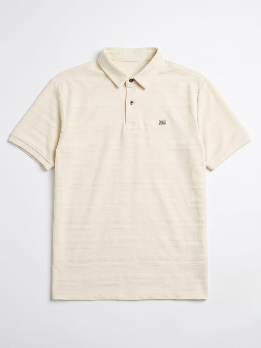 Horizontal stripe cotton shirt