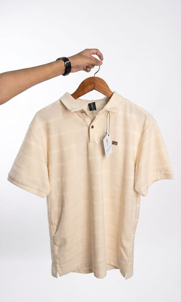 Horizontal stripe cotton shirt